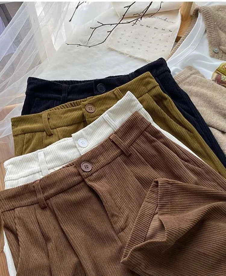 Serafina Vintage High Waist Corduroy Pants Siren Fashion