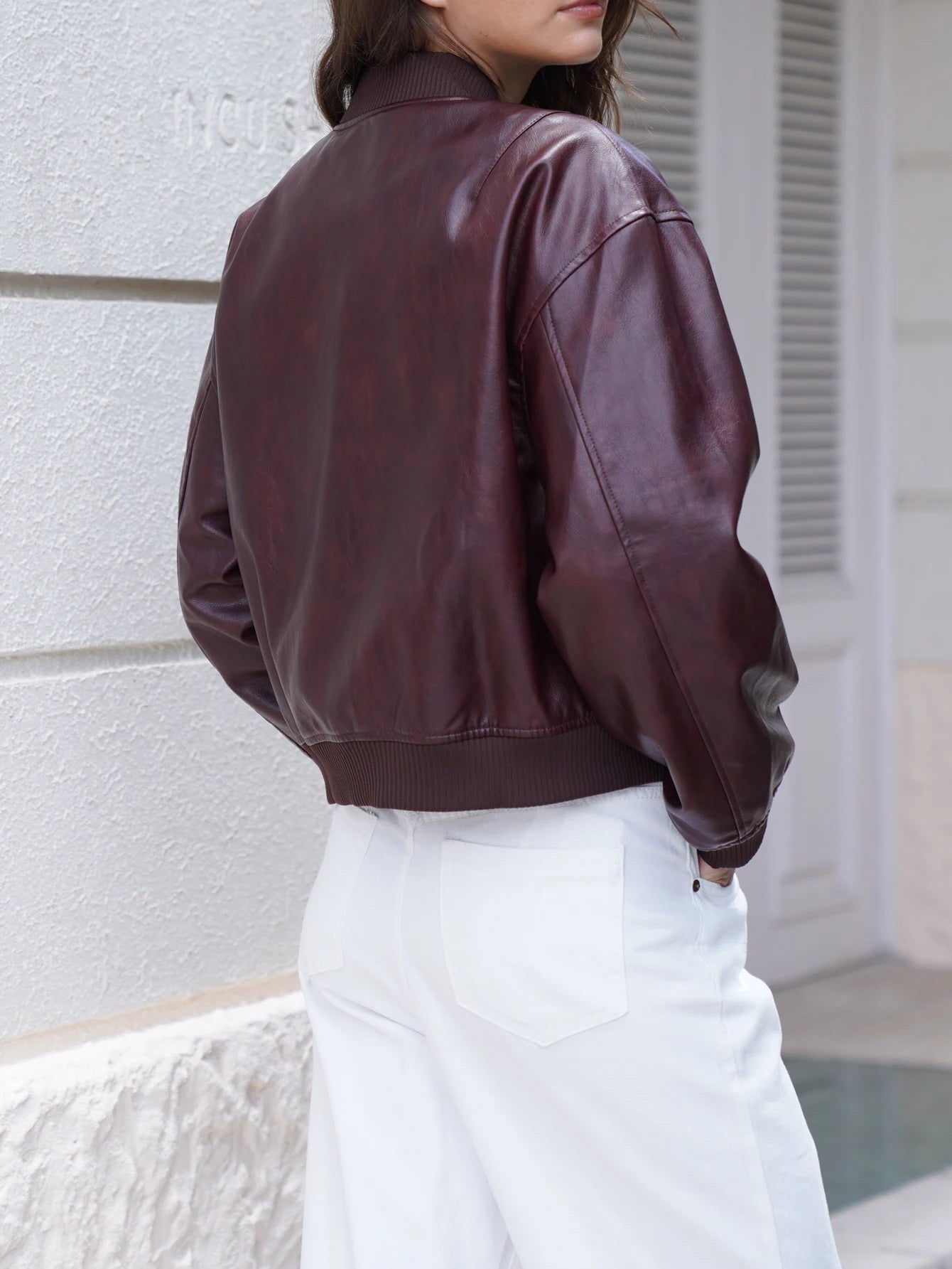 Isabella PU Leather Bomber Jacket Siren Fashion