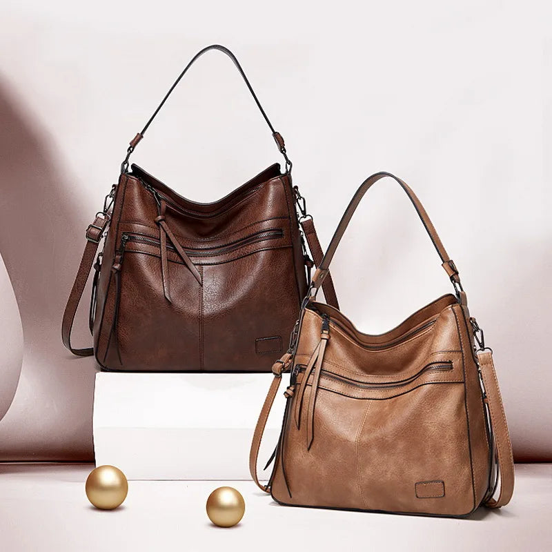 Anselma Vintage Leather Shoulder Bag Siren Fashion