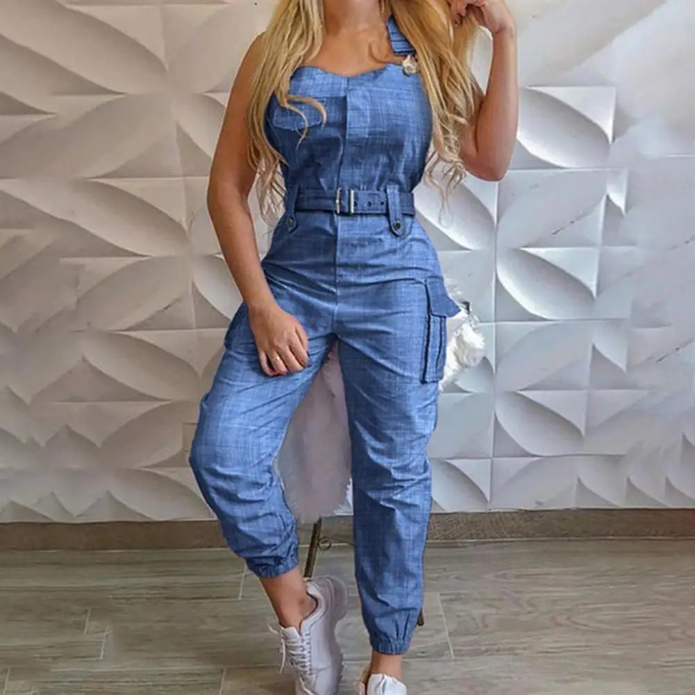 The Hailey Cargo High Waist Jumpsuit Siren Fashion