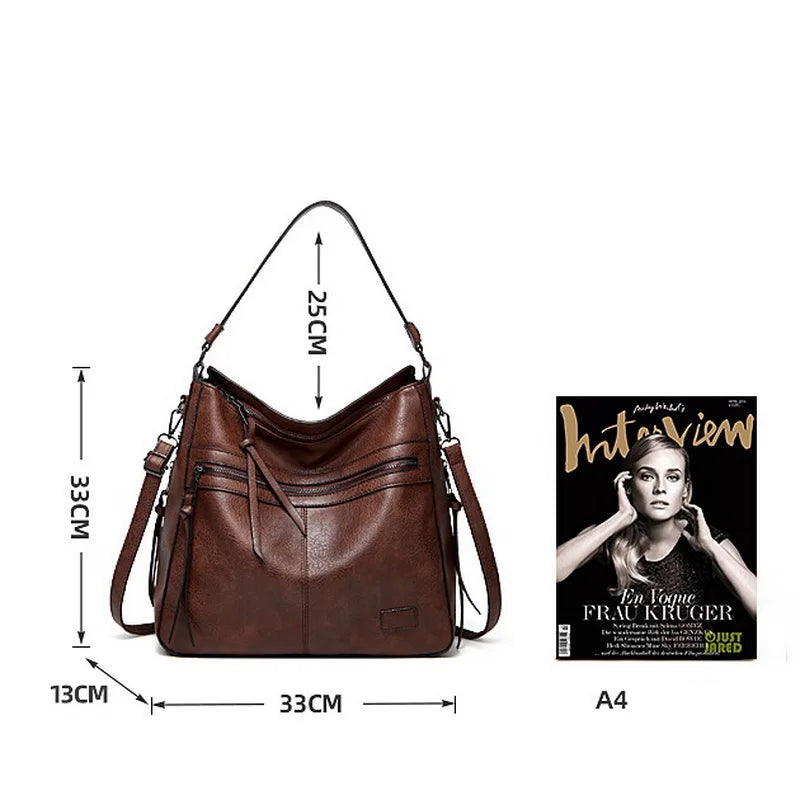 Anselma Vintage Leather Shoulder Bag Siren Fashion