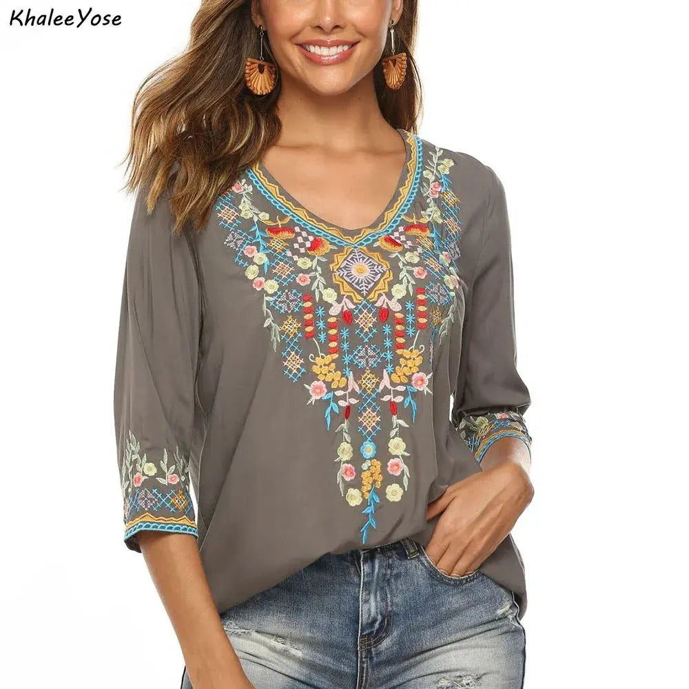 Kaylee Rose Bohemian Embroidered Top Siren Fashion