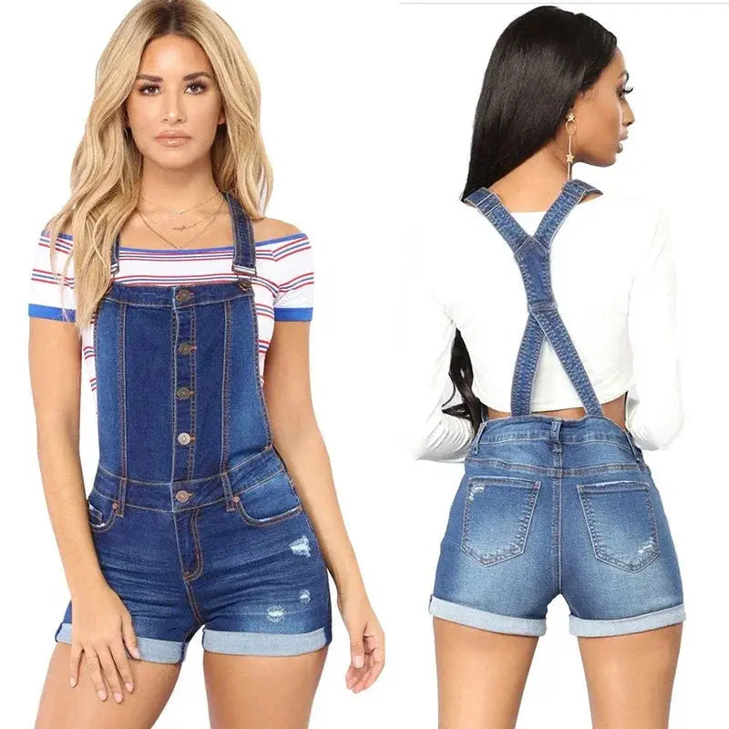 Stella Short Denim Overalls Siren Fashion