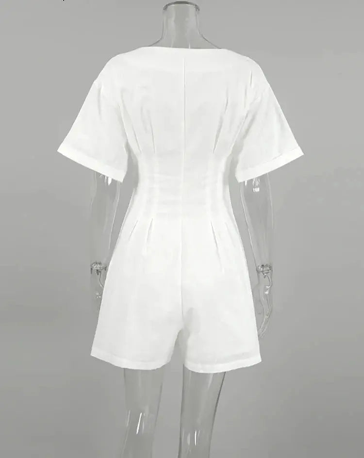 Asha Cotten Linen Romper Siren Fashion