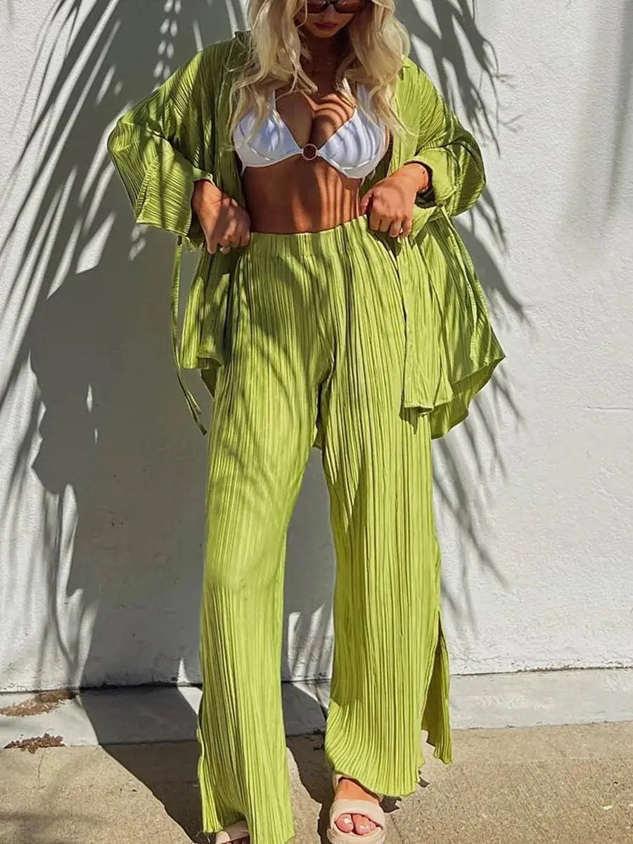 Harlow Pleated Pants Suit Siren Fashion