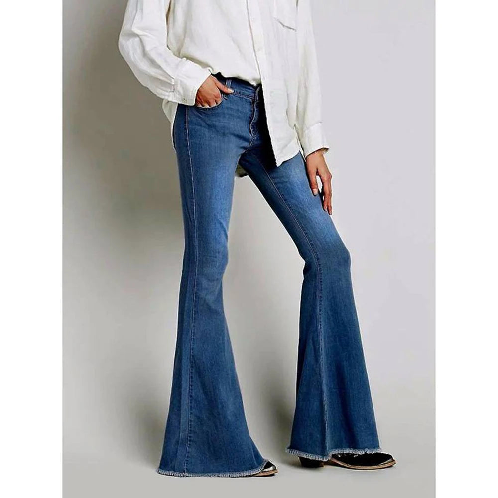 Bianca Fashion Denim Wide Flare Jeans Siren Fashion