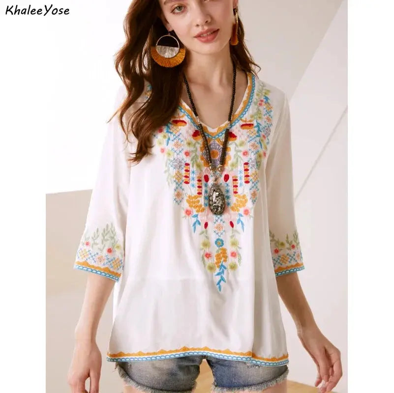 Kaylee Rose Bohemian Embroidered Top Siren Fashion