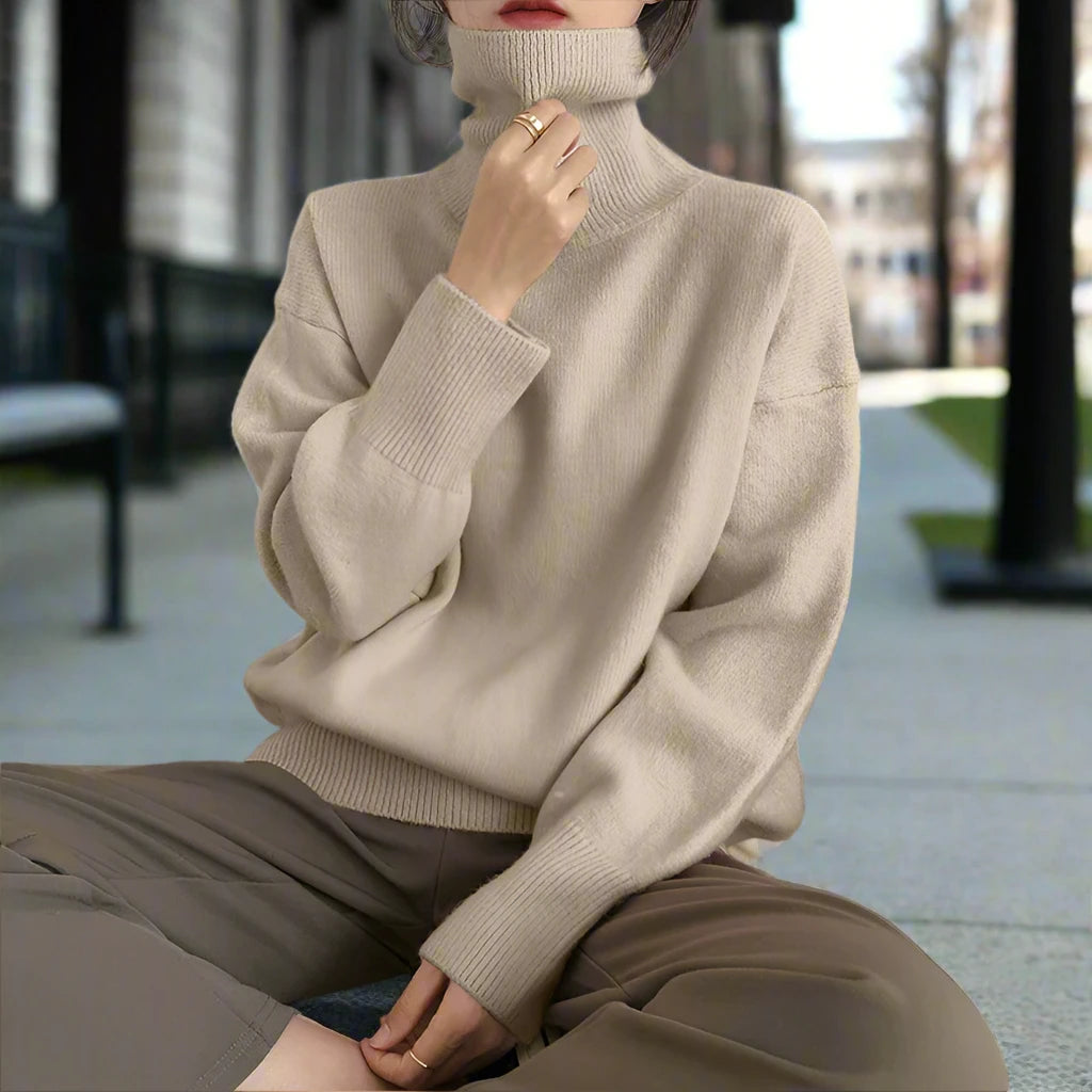 Stephania Cashmere Elegant Turtleneck Sweater Siren Fashion