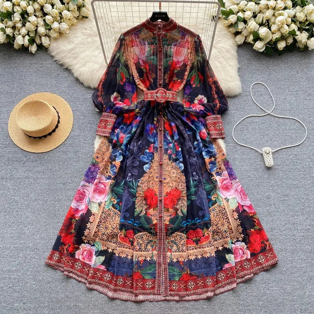 Retro Chic Patchwork Dress Siren Fashion