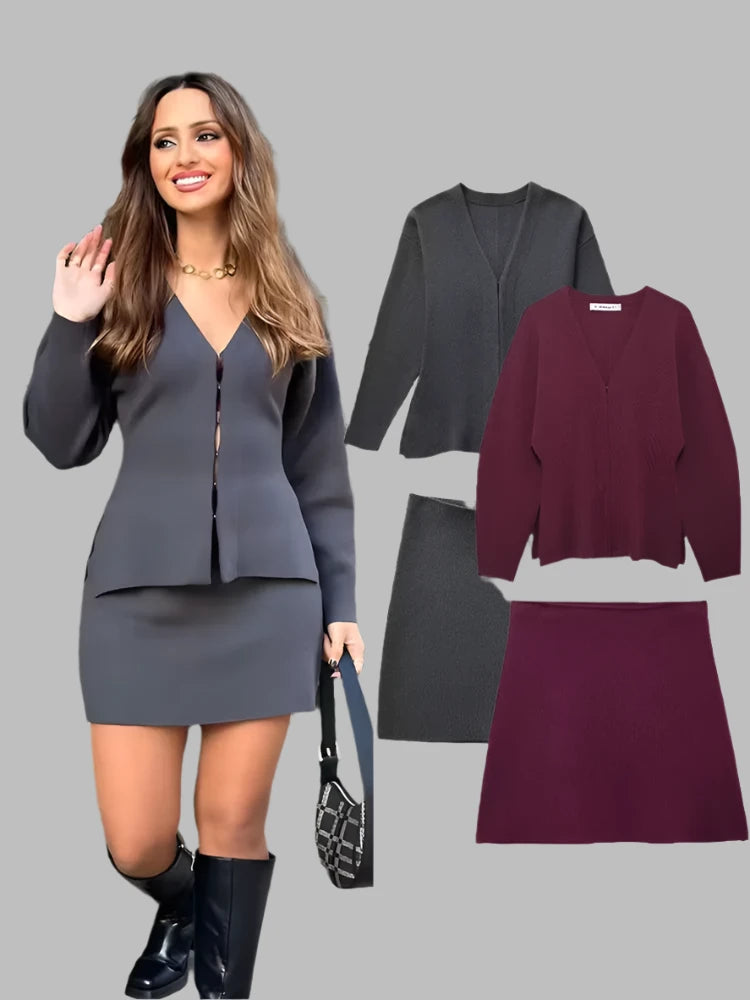 Santana Fashion Cardigan Skirt Suit Siren Fashion