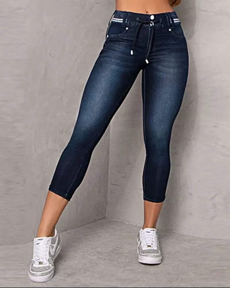 Claudia Vintage Denim Drawstring Jeans Siren Fashion