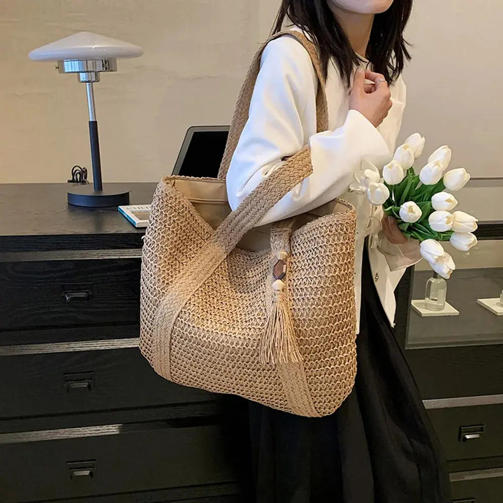 Sienna Straw Woven Shoulder Casual Bag Siren