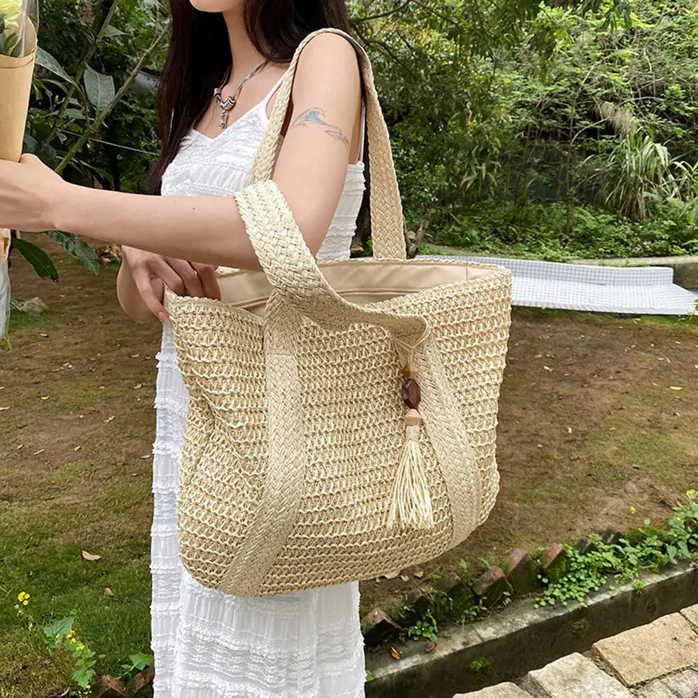 Sienna Straw Woven Shoulder Casual Bag Siren