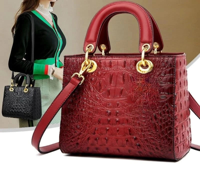 Serafina Designer Leather Crocodile Bag Siren Fashion