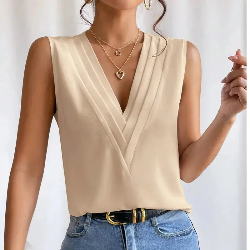 Casual Chic Multi Level V-Neck Top Siren