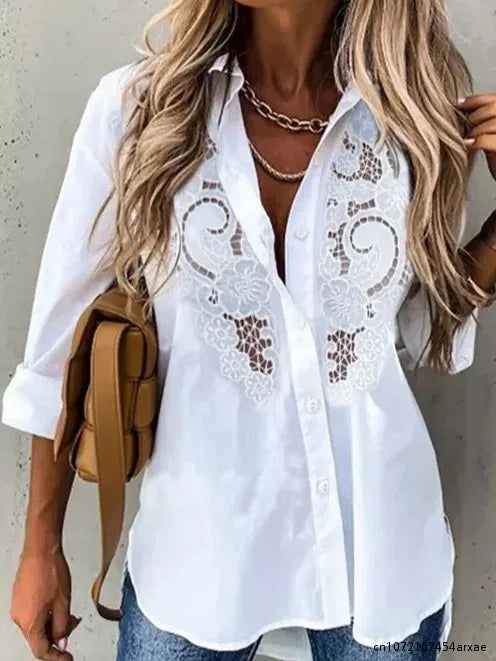 Vanessa Chiffon Hollow Out Blouse