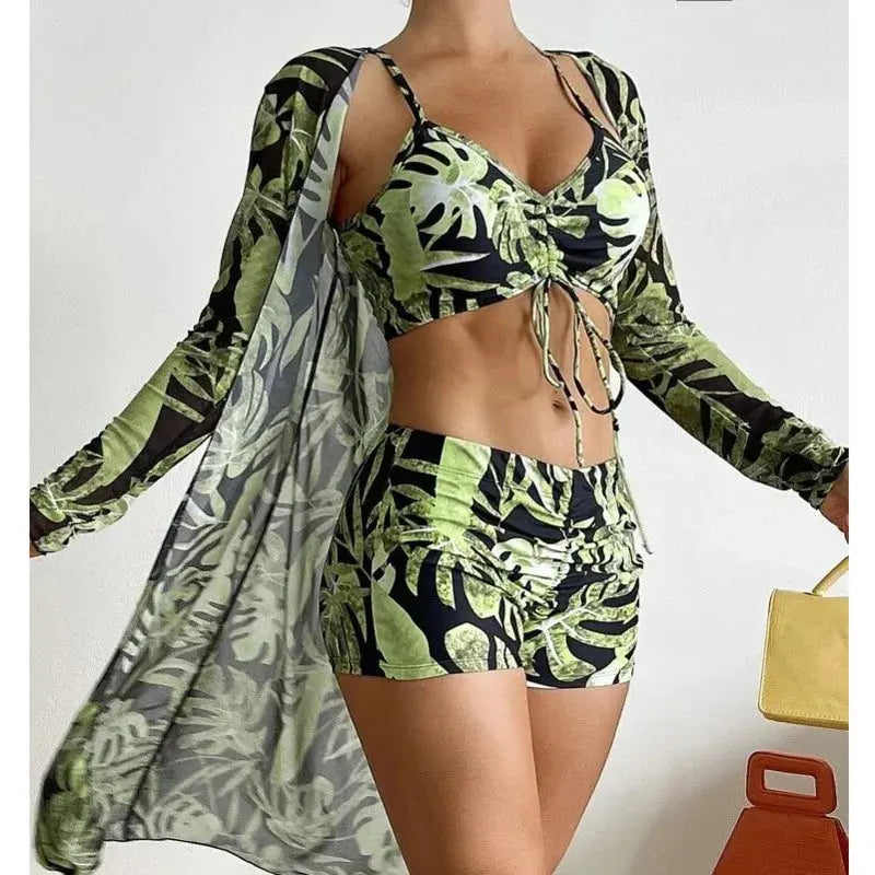 Tiki Swimsuit, Push-Up Three-Piece Siren