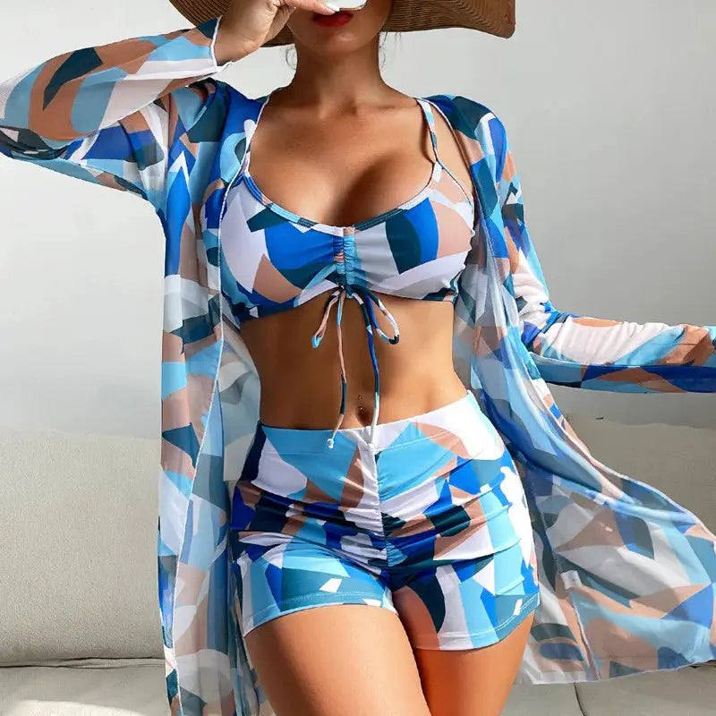 Tiki Swimsuit, Push-Up Three-Piece Siren