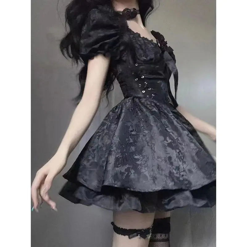 Gothic Girl Revival Mini Dress Siren