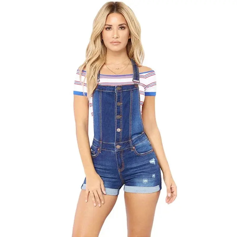 Stella Short Denim Overalls Siren Fashion