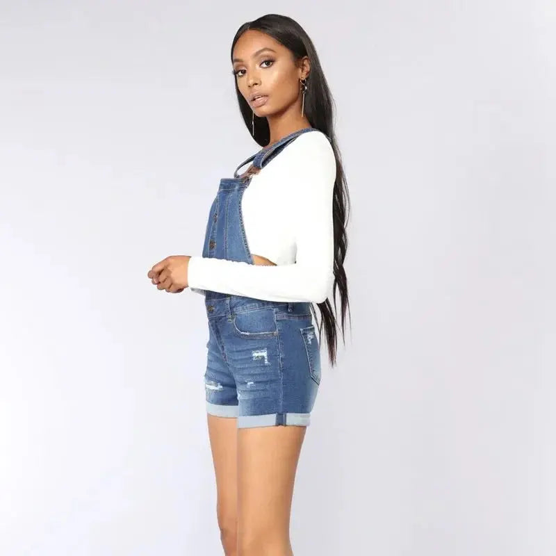 Stella Short Denim Overalls Siren Fashion