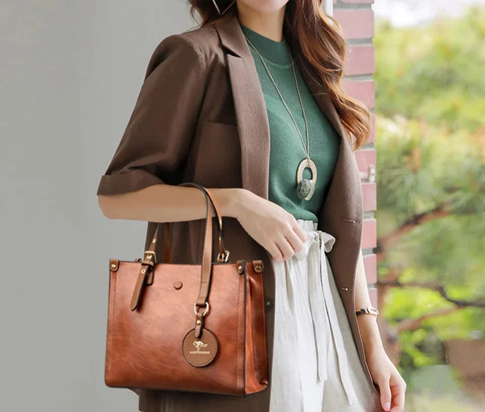 Martina Casual Leather Tote Siren Fashion