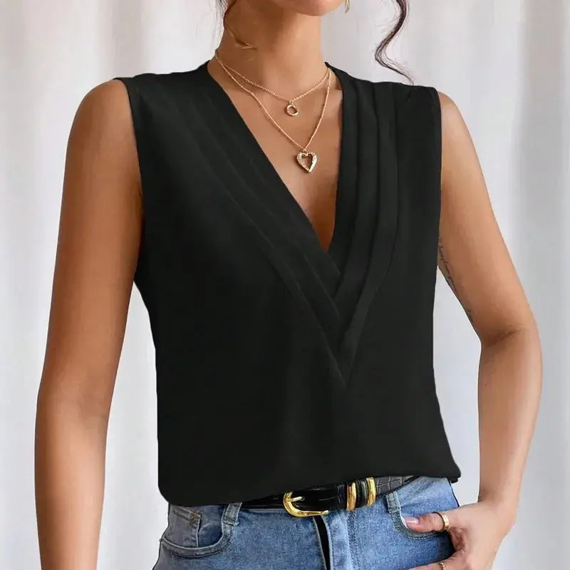 Casual Chic Multi Level V-Neck Top Siren