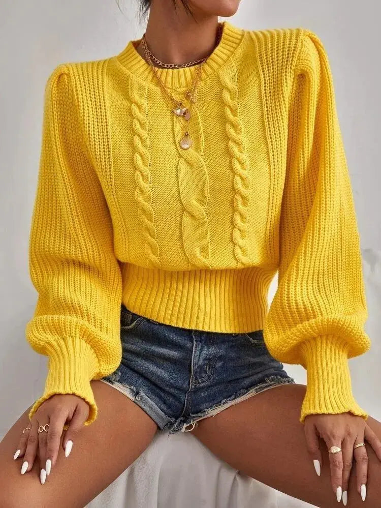 Anya Knitted Puff Fashion Sweater Siren Fashion