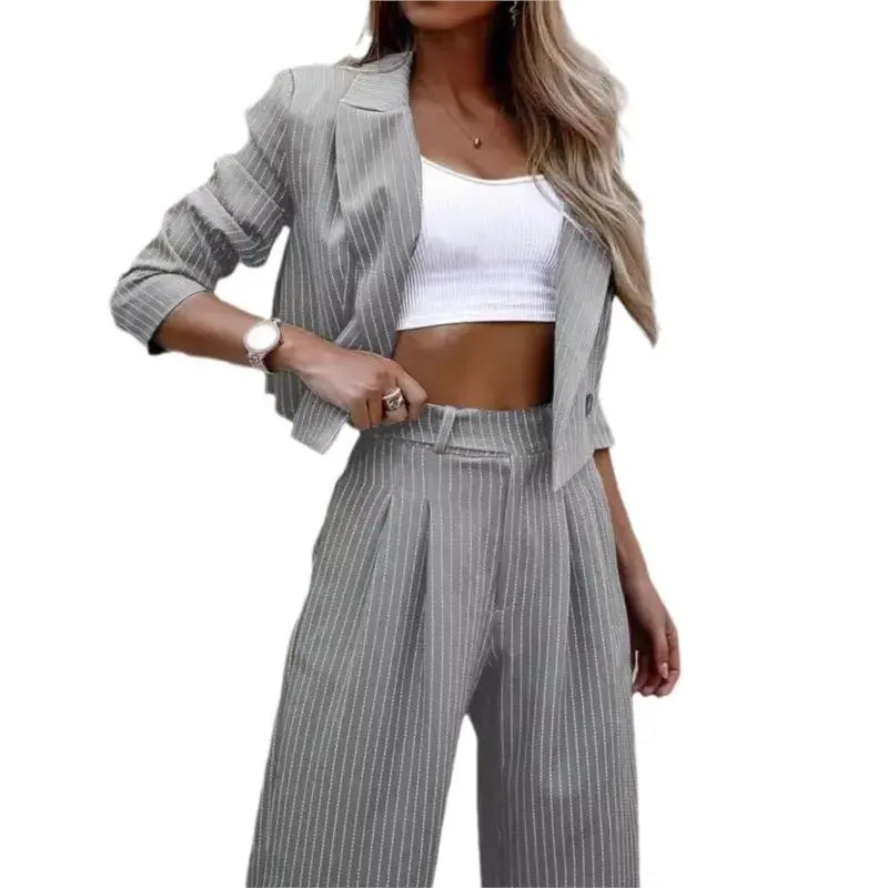 Vittoria Fashion Striped Blazer Pant Suit Siren Fashion