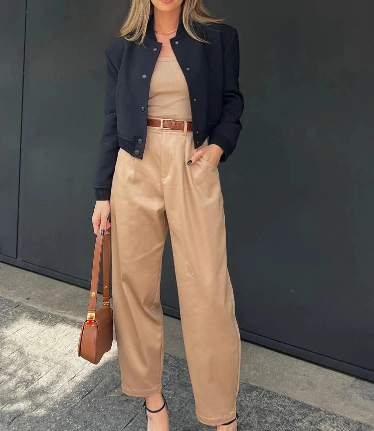 Serafina Vintage Chic Khaki Pants Siren Fashion