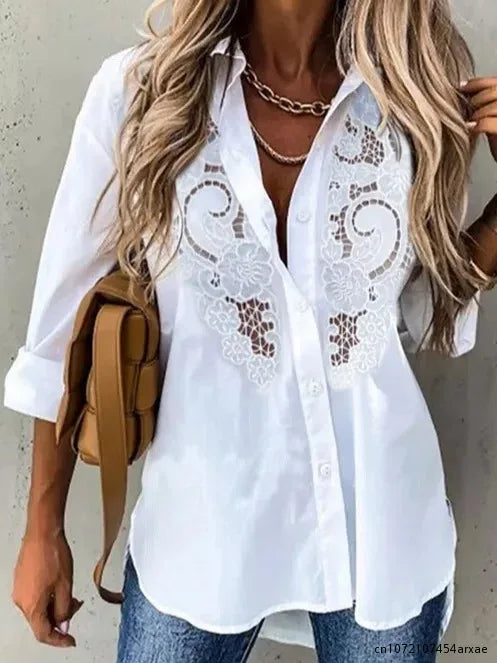 Vanessa Chiffon Hollow Out Blouse