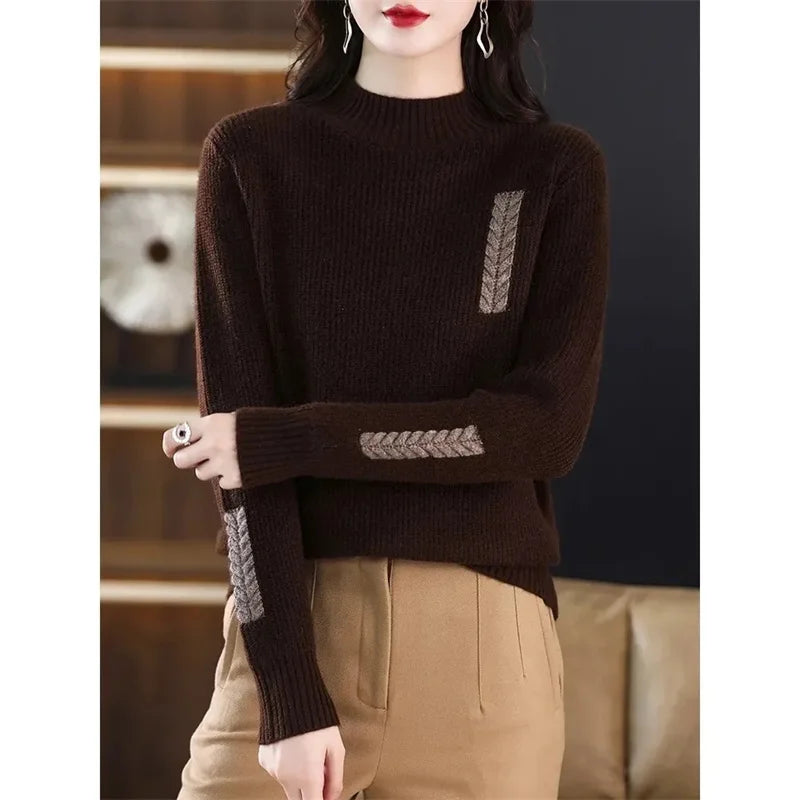 Grace Style Knitted Turtleneck Sweater