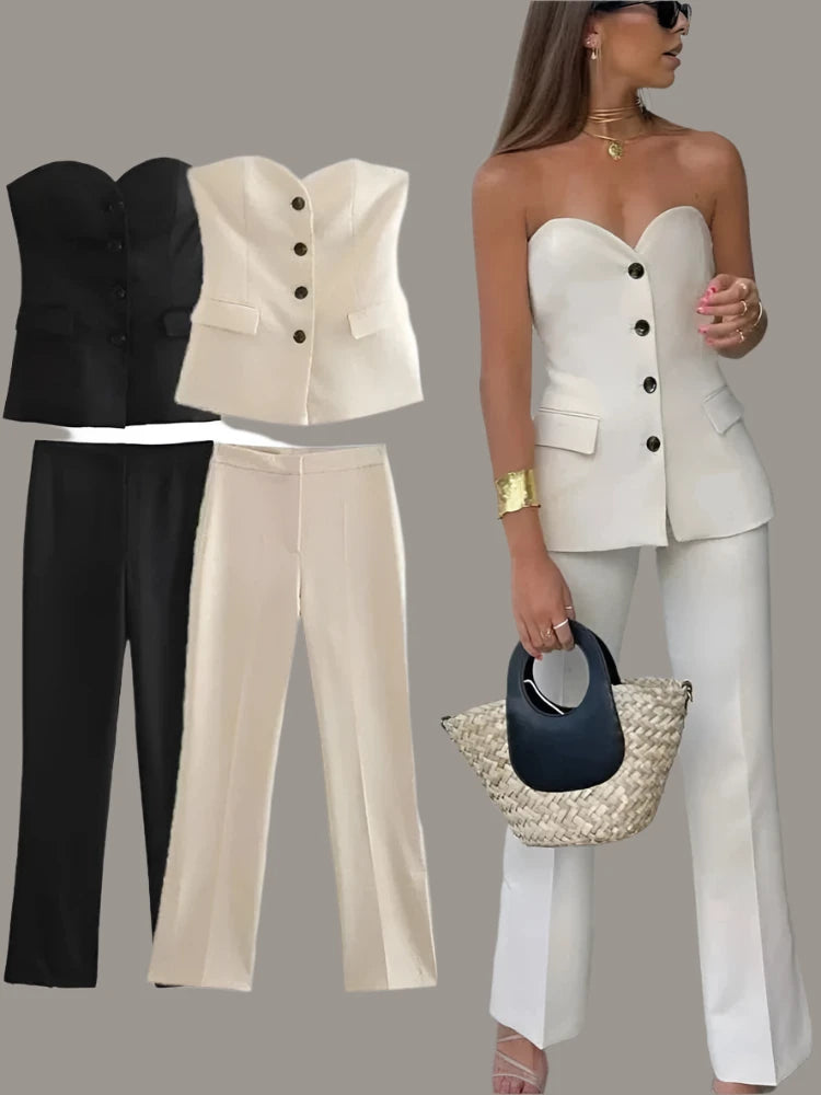 Celestina Pant Suit Off Shoulder Siren Fashion