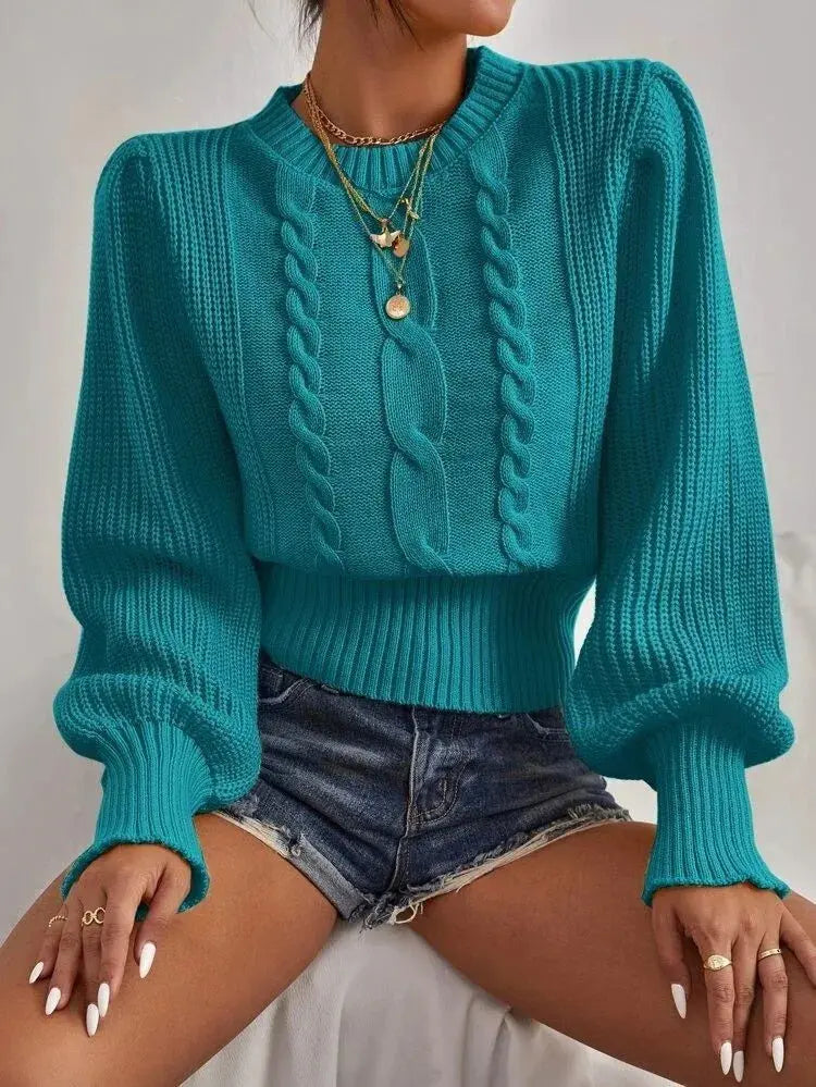 Anya Knitted Puff Fashion Sweater Siren Fashion