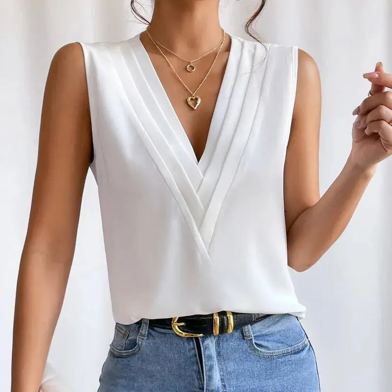 Casual Chic Multi Level V-Neck Top Siren