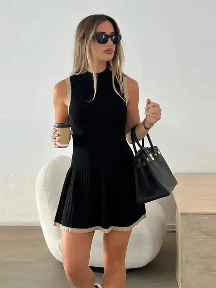 The Caroline Blocking Knitted Mini Dress Siren Fashion