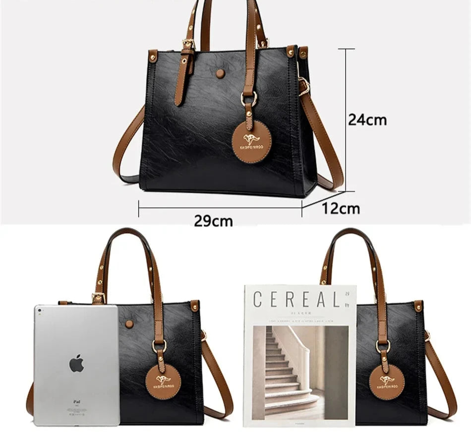 Martina Casual Leather Tote Siren Fashion