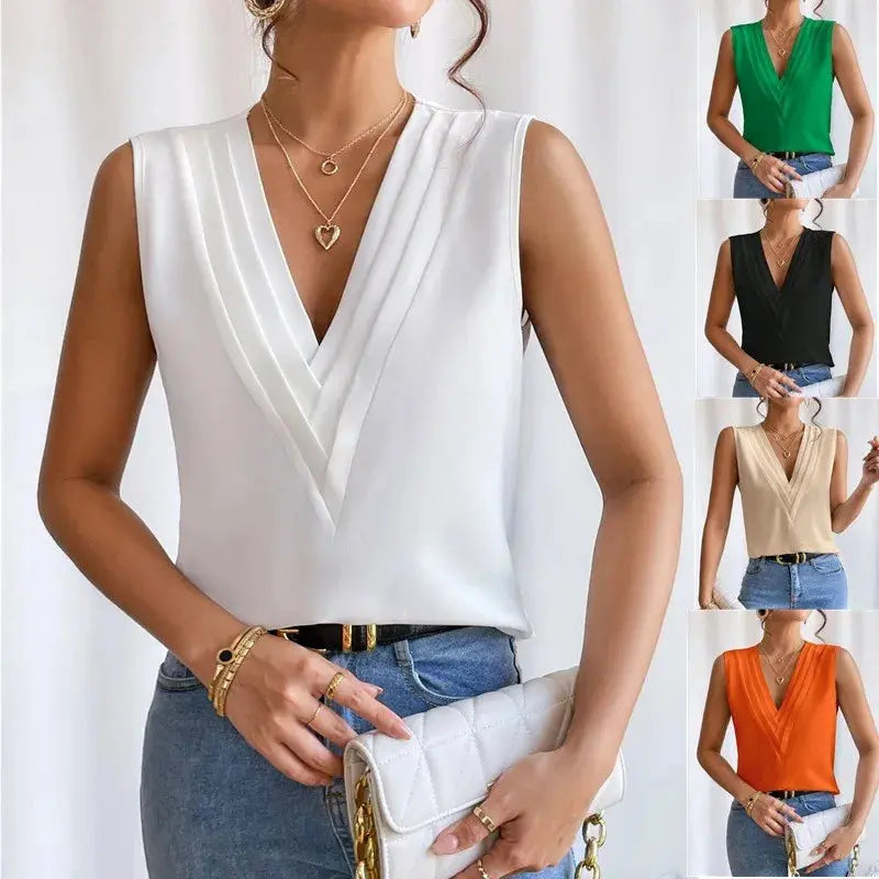 Casual Chic Multi Level V-Neck Top Siren