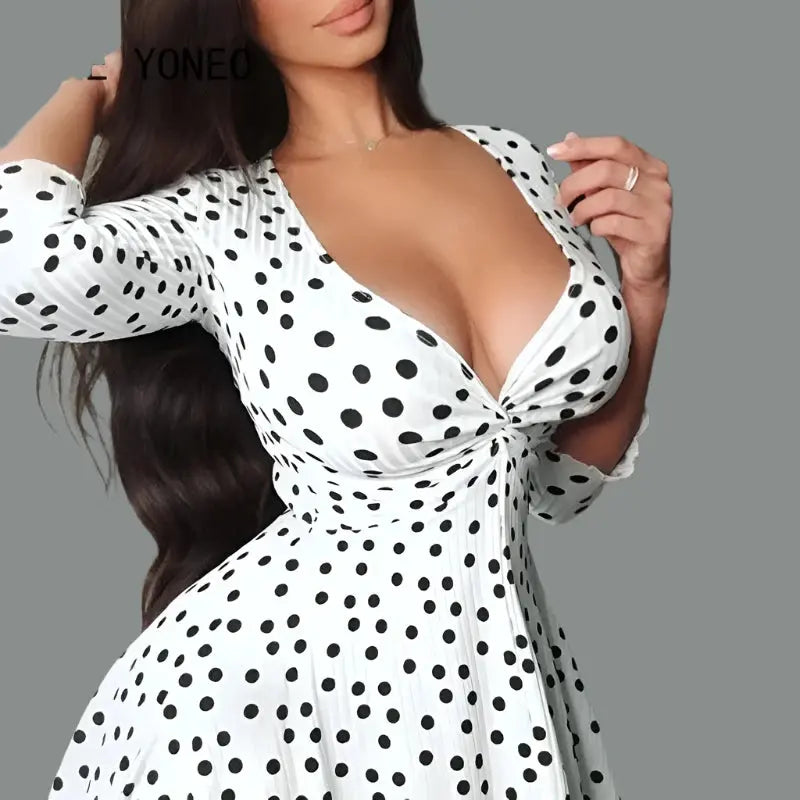 Leah PolkaDot Dress Long Sleeve Siren Fashion