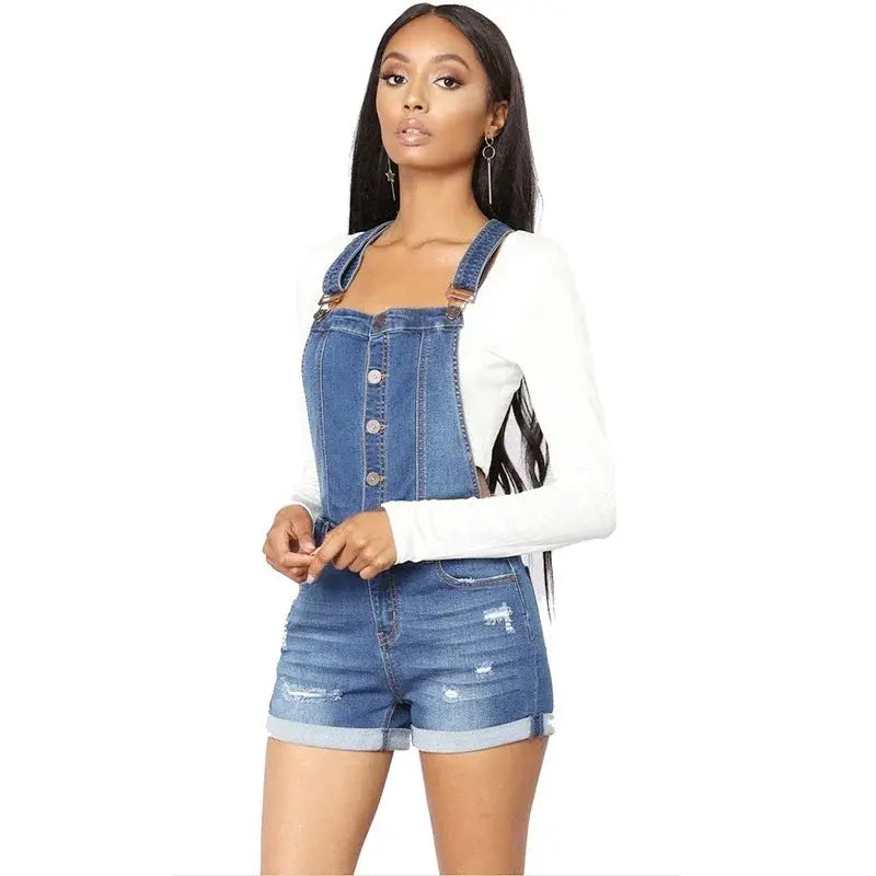 Stella Short Denim Overalls Siren Fashion