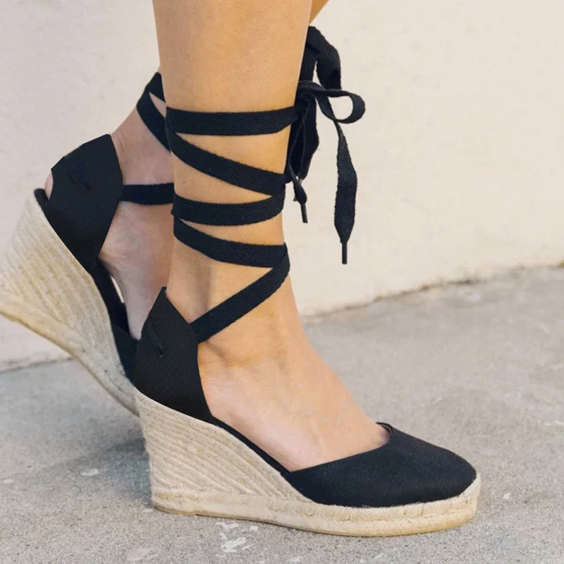 Vera Fashion Hemp Rope Wedges Siren Fashion