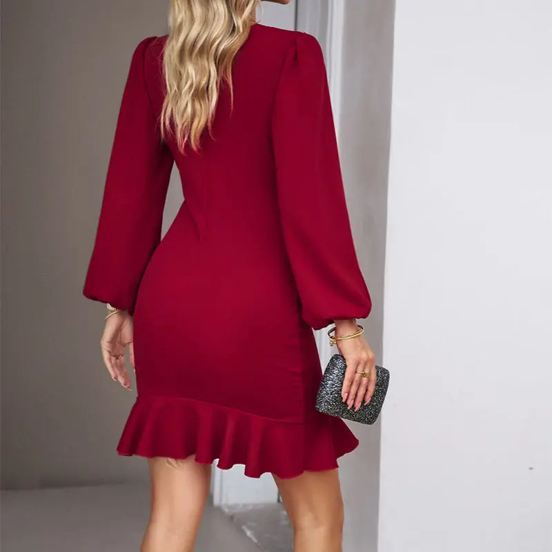 Veta Puff Long Sleeve Short Dress Siren